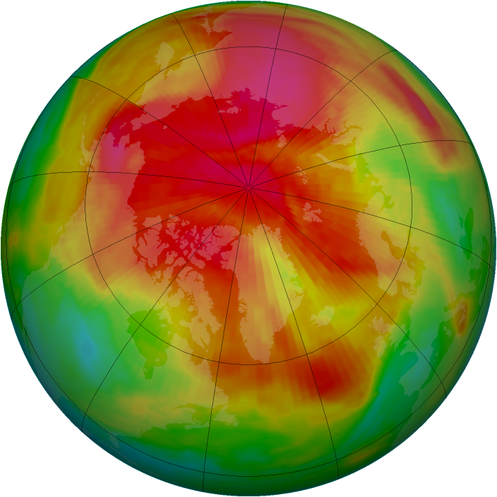 Arctic ozone map for 27 March 1986